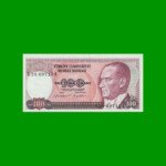 BILLETE DE TURQUIA 100 LIRAS, PICK 194b, AÑO L. 1970 (1984), ESTADO SIN CIRCULAR.-