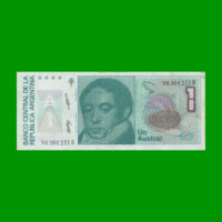 BILLETE DE AUSTRALES, 1 AUSTRAL, BOT 2807, AÑO 1988, ESTADO EXCELENTE.-