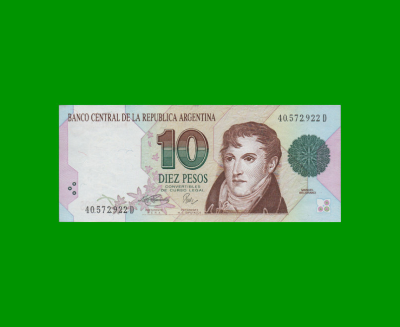 PESOS CONVERTIBLES 1er DISEÑO $10,00, BOT 3046, AÑO 1996, ESTADO EXCELENTE+.-