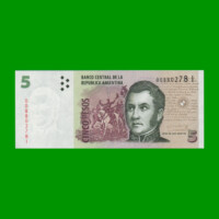 PESOS CONVERTIBLES 2do DISEÑO $5,00, BOT 3333a, AÑO 2013, ESTADO EXCELENTE.-