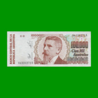 BILLETE DE AUSTRALES, 100.000 AUSTRALES, BOT 2891, AÑO 1990, ESTADO EXCELENTE.-