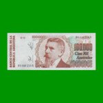 BILLETE DE AUSTRALES, 100.000 AUSTRALES, BOT 2891, AÑO 1990, ESTADO SIN CIRCULAR.-