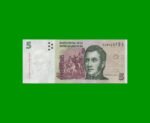 PESOS CONVERTIBLES 2do DISEÑO $5,00, BOT 3335, AÑO 2014, ESTADO EXCELENTE.-