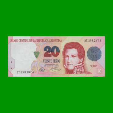 PESOS CONVERTIBLES 1er DISEÑO $20,00, BOT 3052, AÑO 1993, ESTADO EXCELENTE+.-