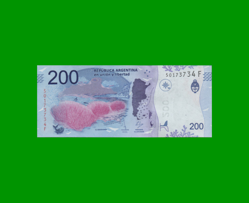 PESOS 3er DISEÑO $200,00, BOT 5607, AÑO 2018, ESTADO SIN CIRCULAR.- - Imagen 2