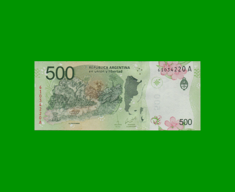 PESOS 3er DISEÑO $500,00, BOT 5801, AÑO 2016, ESTADO SIN CIRCULAR.- - Imagen 2