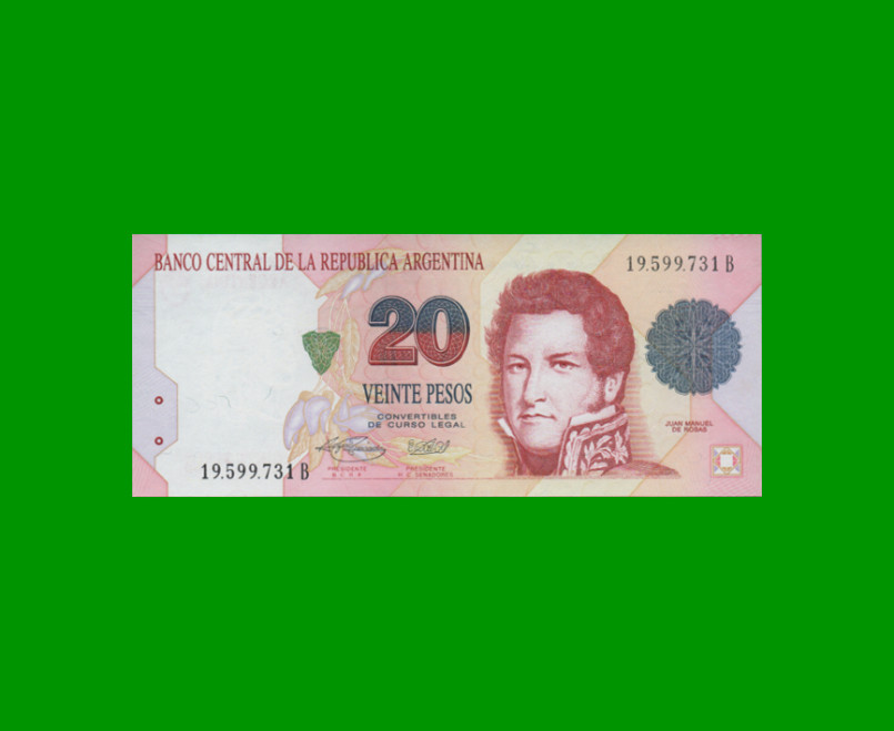 PESOS CONVERTIBLES 1er DISEÑO $20,00, BOT 3058, AÑO 1996, ESTADO SIN CIRCULAR.-