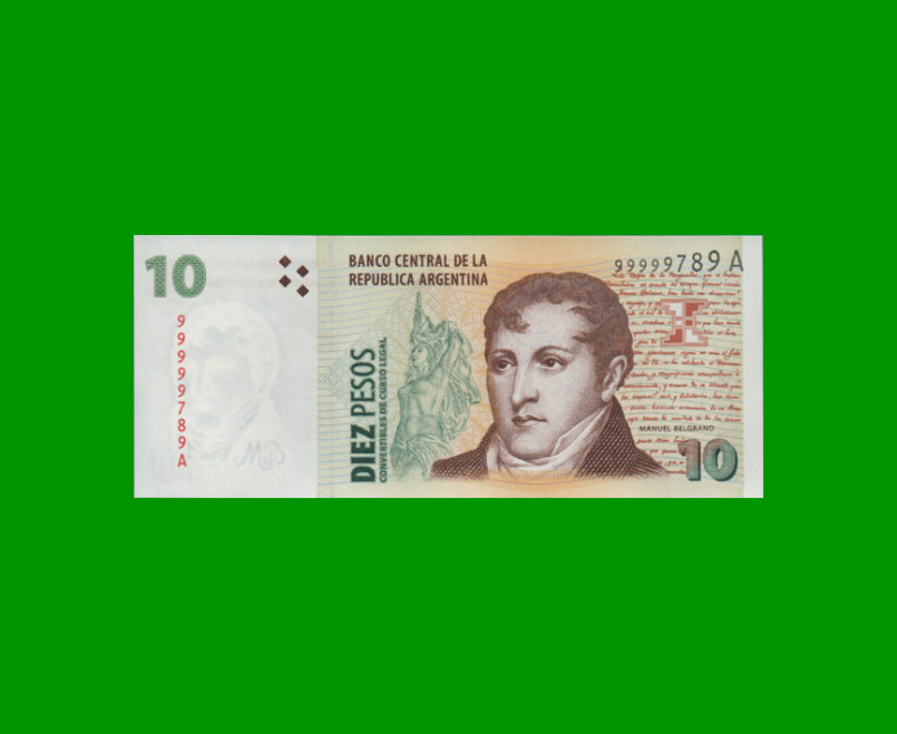 PESOS CONVERTIBLES 2do DISEÑO $10,00, BOT 3401, AÑO 1998, ESTADO SIN CIRCULAR.-