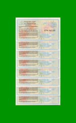 SERIE COMPLETA DE BONOS MUNICIPALIDAD DE MIRAMAR DE ANSENUZA (8) BILLETES, MISMO NRO DE SERIE, AÑO 1997, ESTADO SIN CIRCULAR.- - Imagen 2