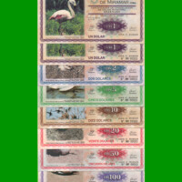 SERIE COMPLETA DE BONOS MUNICIPALIDAD DE MIRAMAR DE ANSENUZA (8) BILLETES, MISMO NRO DE SERIE, AÑO 1997, ESTADO SIN CIRCULAR.-