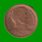 MONEDA DE CHILE 1 PESO,  AÑO 1942, ESTADO USADA.- - Imagen 2