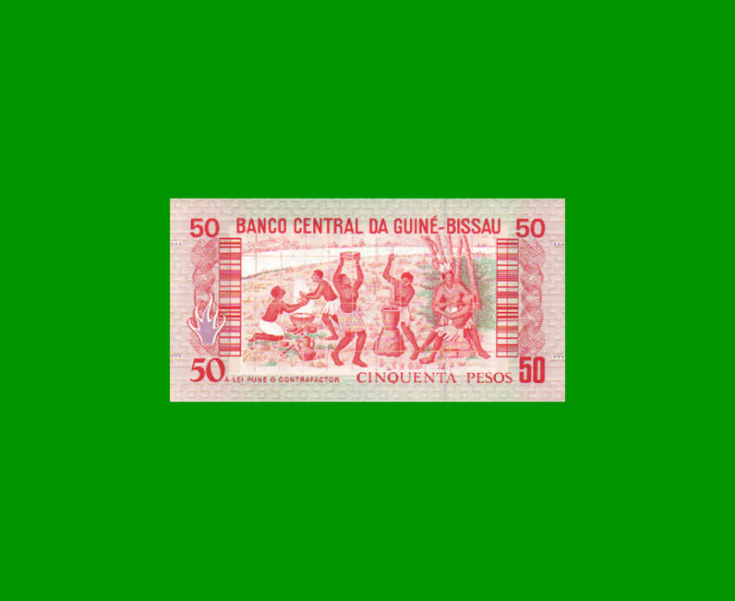 BILLETE DE GUINEA BISSAU 50 PESOS, PICK 10, AÑO 1990, ESTADO SIN CIRCULAR.- - Imagen 2