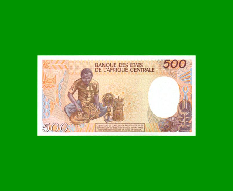 BILLETE DE REPUBLICA CENTROAFRICANA 500 FRANCOS, PICK 14d, ESTADO SIN CIRCULAR.- - Imagen 2