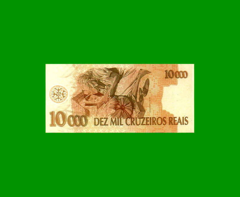 BILLETE DE BRASIL  10.000 CRUZEIROS, FASCIMIL, AÑO 1993, RENDEIRA, ESTADO SIN CIRCULAR.- - Imagen 2