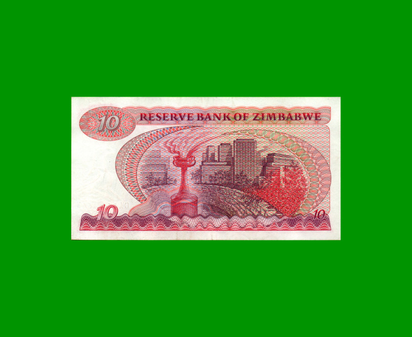 BILLETE DE ZIMBABWE 10 DOLARES, PICK 3d, ESTADO EXCELENTE.- - Imagen 2