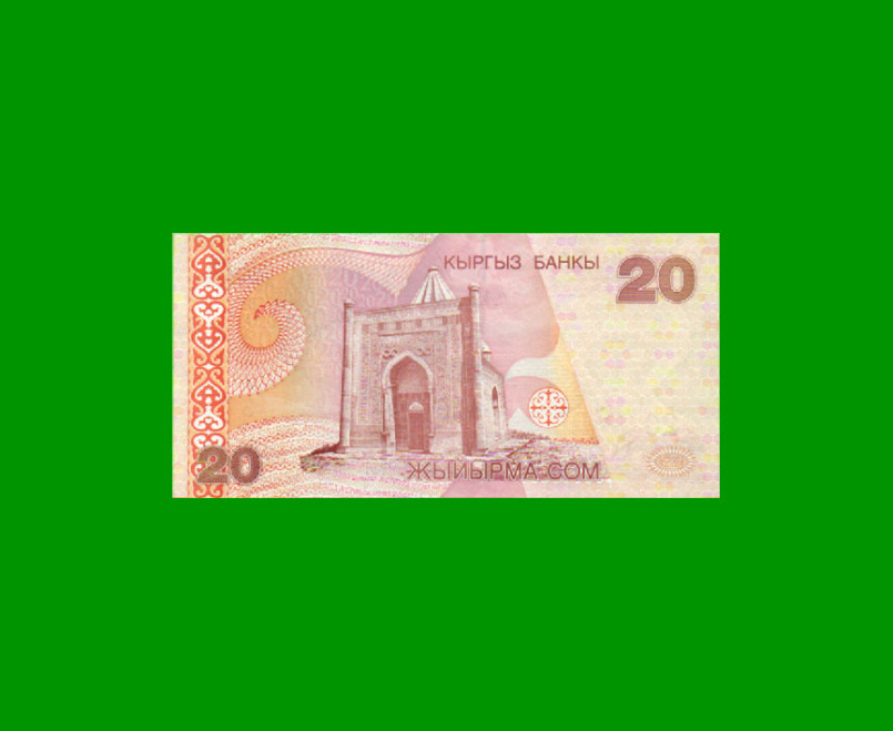 BILLETE DE KYRGISTAN 20 SOM, PICK 19, AÑO 2002, ESTADO SIN CIRCULAR.- - Imagen 2