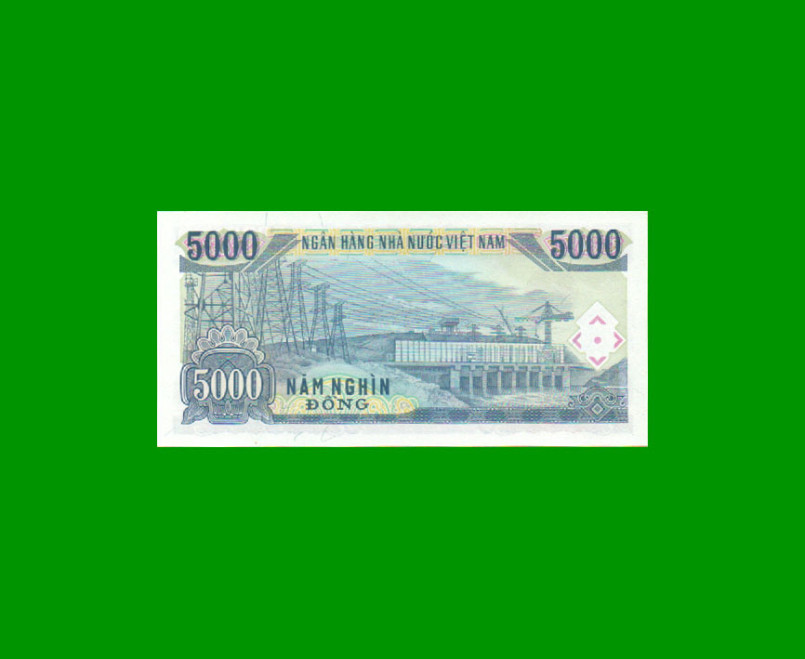 BILLETE DE VIETNAM 5.000 DONG, PICK 108, AÑO 1991, ESTADO SIN CIRCULAR.- - Imagen 2