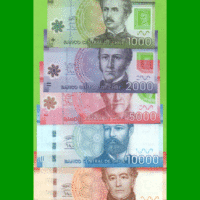 SERIE COMPLETA DE CHILE 5 BILLETES, PICK NEW, AÑOS VARIOS, ESTADO SIN CIRCULAR.-