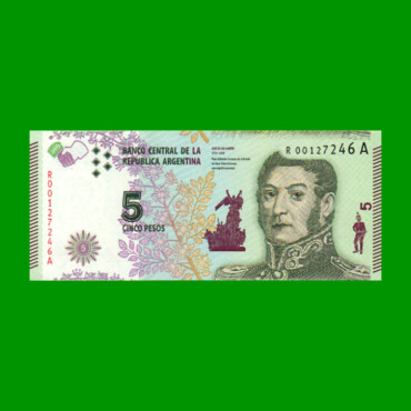 REPOSICION BILLETE CONVERTIBLE TERCER DISEÑO $ 5,00, BOT 3904, ESTADO SIN CIRCULAR.-