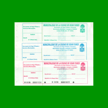 SERIE DE TRES BONOS MUNICIPALIDAD DE DEAN FUNES, AÑO 1995, ESTADO SIN CIRCULAR.-