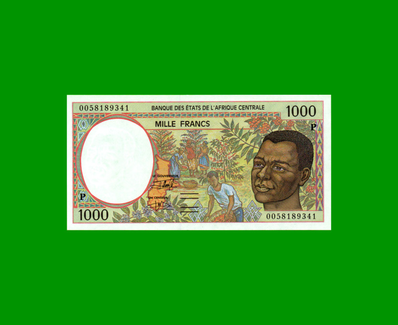 BILLETE DE AFRICA CENTRAL - CHAD 1.000 FRANCOS, PICK NEW, ESTADO SIN CIRCULAR.-