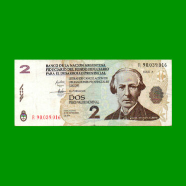 BONO REPOSICION NACIONAL LECOP $ 2,00, EC 200R, ESTADO BUENO.-