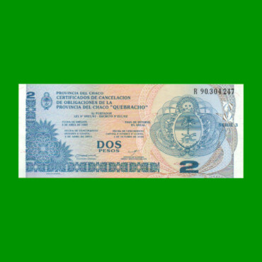 BONO REPOSICION DE CHACO $ 2,00, EC 244R, ESTADO EXCELENTE.-