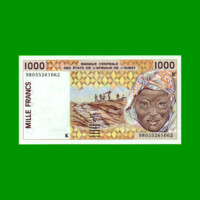 BILLETE DE AFRICA DEL OESTE - SENEGAL 1.000 FRANCOS, PICK 711K, ESTADO SIN CIRCULAR.-