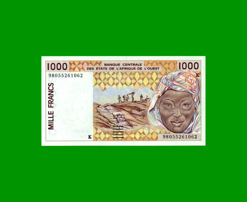 BILLETE DE AFRICA DEL OESTE - SENEGAL 1.000 FRANCOS, PICK 711K, ESTADO SIN CIRCULAR.-