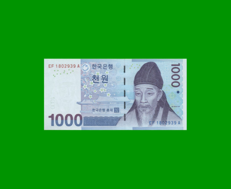 BILLETE DE COREA DEL SUR 1.000 WON, PICK 54, ESTADO SIN CIRCULAR.-