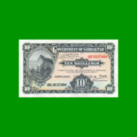 BILLETE DE GIBRALTAR 10 SHILLINGS/ 50 PENIQUES, CONMEMORATIVO, PICK NEW, AÑO 2018, ESTADO EXCELENTE+ .-