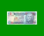 BILLETE DE BARBADOS 2 DOLARES, PICK 54b, AÑO 1999, ESTADO SIN CIRCULAR.-