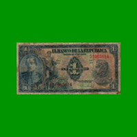 BILLETE DE COLOMBIA $ 1,00, PICK 380g, AÑO 1954, ESTADO BUENO.-