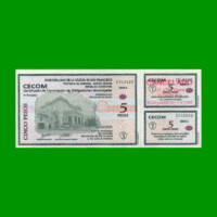 BONO MUNICIPALIDAD DE SAN FRANCISCO $ 5,00, CANCELADO POR VTO EN SELLO, AÑO 2001, SERIE A, ESTADO SIN CIRCULAR.-