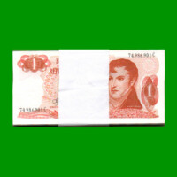 FAJO DE BILLETES PESOS LEY 18.188 $1,00, BOT 2309, PICK 287, AÑO 1972, ESTADO SIN CIRCULAR.-