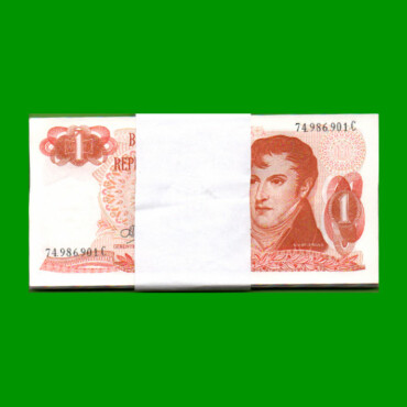 FAJO DE BILLETES PESOS LEY 18.188 $1,00, BOT 2309, PICK 287, AÑO 1972, ESTADO SIN CIRCULAR.-