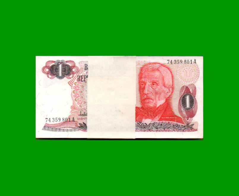 FAJO DE BILLETES PESOS ARGENTINOS $1,00, BOT 2604, PICK 311, AÑO 1984, ESTADO SIN CIRCULAR.-