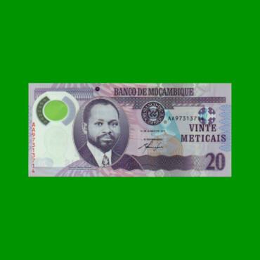 BILLETE DE MOZAMBIQUE 20 METICAIS, PICK 149, AÑO 2011 ESTADO SIN CIRCULAR.-