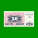 BILLETE DE BOSNIA - HERZEGOVINA 50 DINARA, PICK 12, AÑO 1992, ESTADO SIN CIRCULAR.-