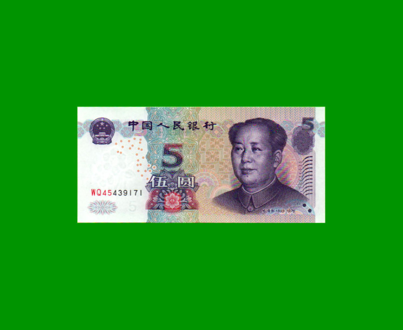 BILLETE DE CHINA 5 YUAN, PICK 903, ESTADO SIN CIRCULAR.-