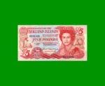 BILLETE DE ISLAS MALVINAS 5 LIBRAS, PICK 17, ESTADO SIN CIRCULAR.-