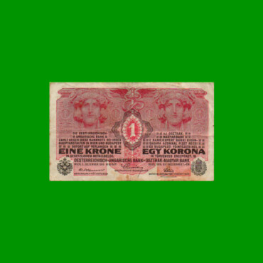BILLETE DE AUSTRIA 1 CORONA, PICK 20, AÑO 1916, ESTADO BUENO.-