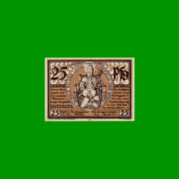 BILLETE DE ALEMANIA NOTGELD CIUDAD DE ALFELD 25 CENTAVOS, M. M. 11.1, ESTADO EXCELENTE+ .-