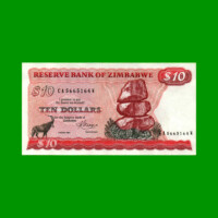 BILLETE DE ZIMBABWE 10 DOLARES, PICK 3d, ESTADO EXCELENTE.-