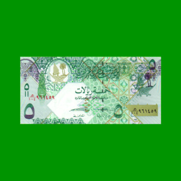 BILLETE DE QATAR 5 RIYALS, PICK 29, AÑO 2008/2015, ESTADO SIN CIRCULAR.-