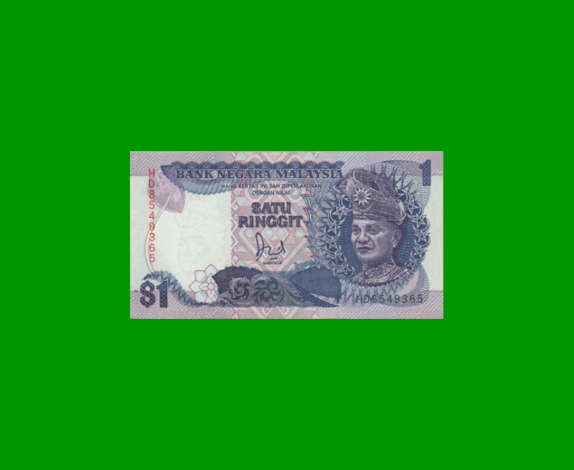 BILLETE DE MALASIA 1 RINGGIT, PICK 27, ESTADO SIN CIRCULAR.-