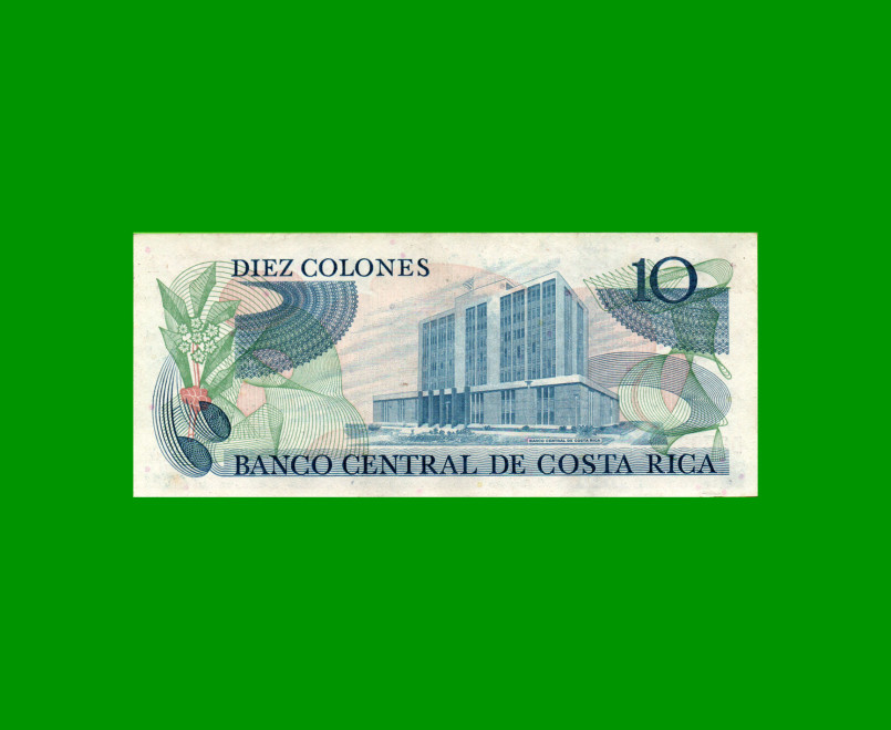 BILLETE DE COSTA RICA 10 COLONES, PICK 237b, AÑO 1985, ESTADO EXCELENTE+ .- - Imagen 2