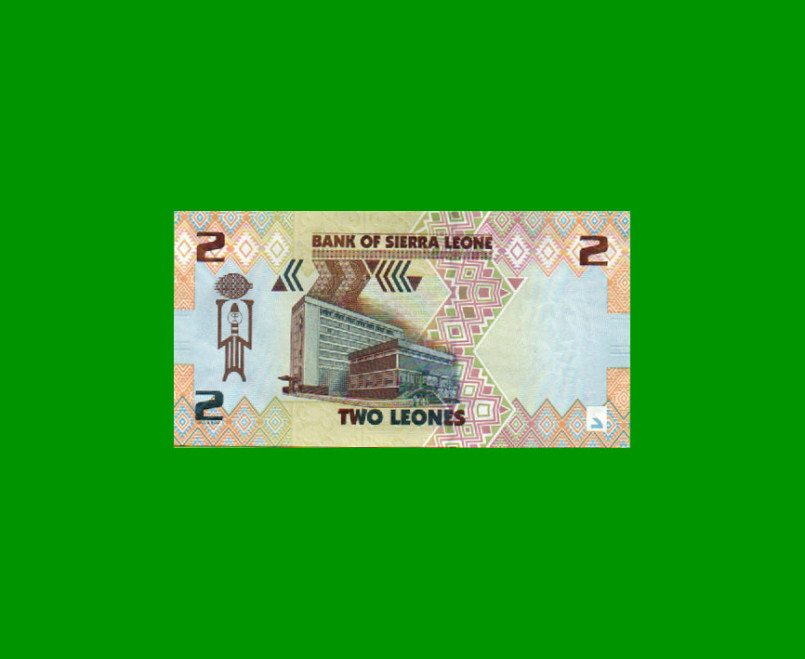 BILLETE DE SIERRA LEONA 2 LEONES, PICK 35, AÑO 2022, ESTADO SIN CIRCULAR.- - Imagen 2