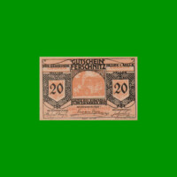 BILLETE DE AUSTRIA NOTGELD CIUDAD DE FERSCHNITZ 20 HELLER, ESTADO SIN CIRCULAR.-