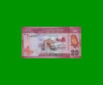 BILLETE DE SRI LANKA 20 RUPIAS, PICK 123a, AÑO 2010, ESTADO SIN CIRCULAR.-